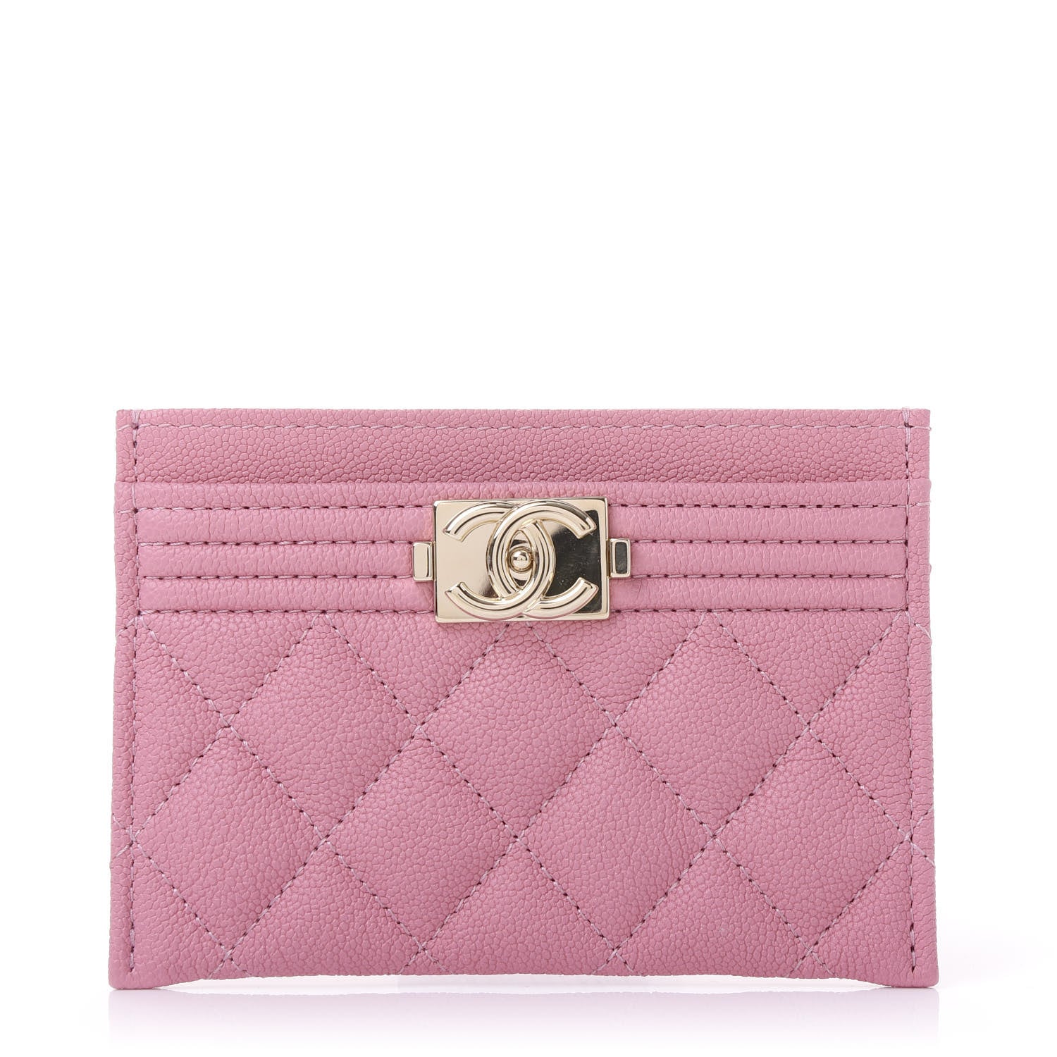 Chanel Caviar Quilted Boy Card Holder Light Pink 1 of 12