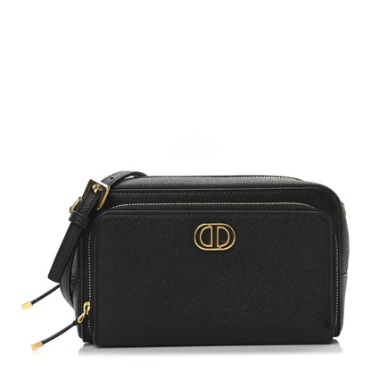 Christian Dior Grained Calfskin Caro Double Pouch Black 1 of 9
