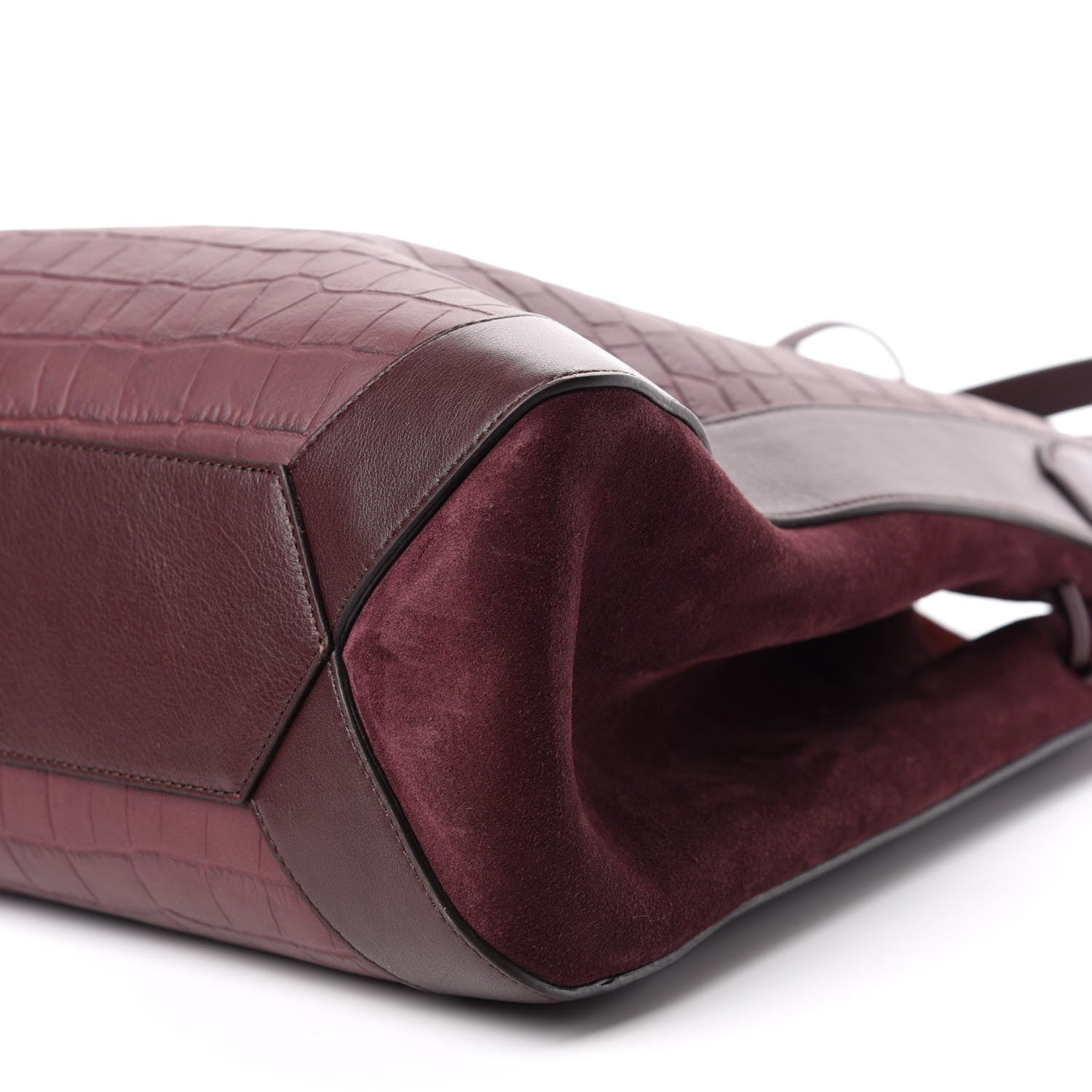 Mulberry Crocodile Embossed Matte Calfskin Millie Tote Burgundy 7 of 9