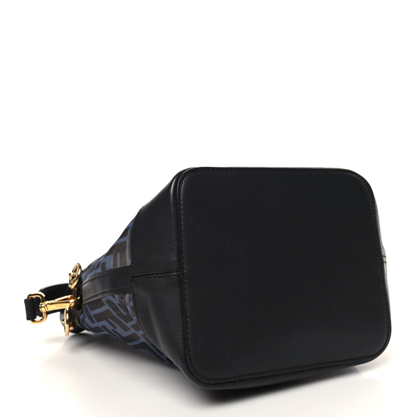 Mesh Vitello Grace F is Fendi FF 1974 Grande Mon Tresor Bucket Bag Azzurro Black Ebano
