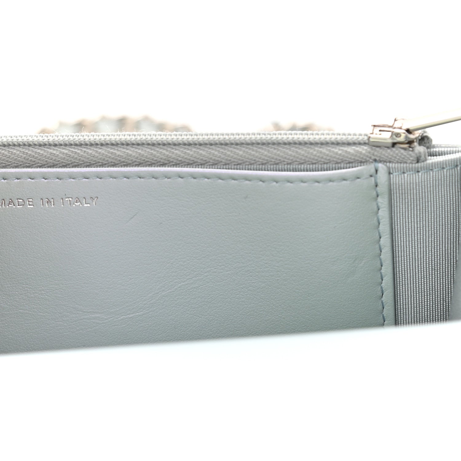 Chanel Iridescent Calfskin Quilted Wallet On Chain WOC Light Blue 8 of 10