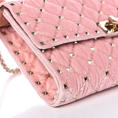 Valentino Garavani Velvet Rockstud Spike Wallet on Chain Water Rose 6 of 9