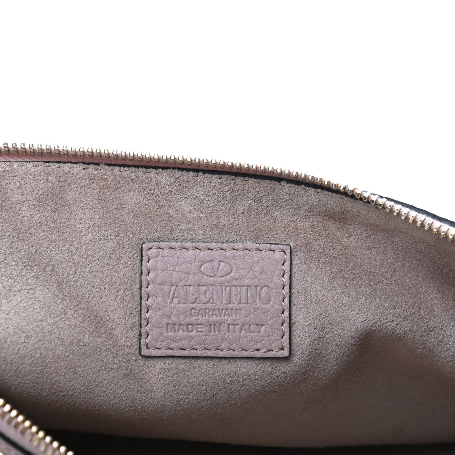 Valentino Garavani Pebbled Calfskin Large Rockstud Zip Pouch Poudre 6 of 6