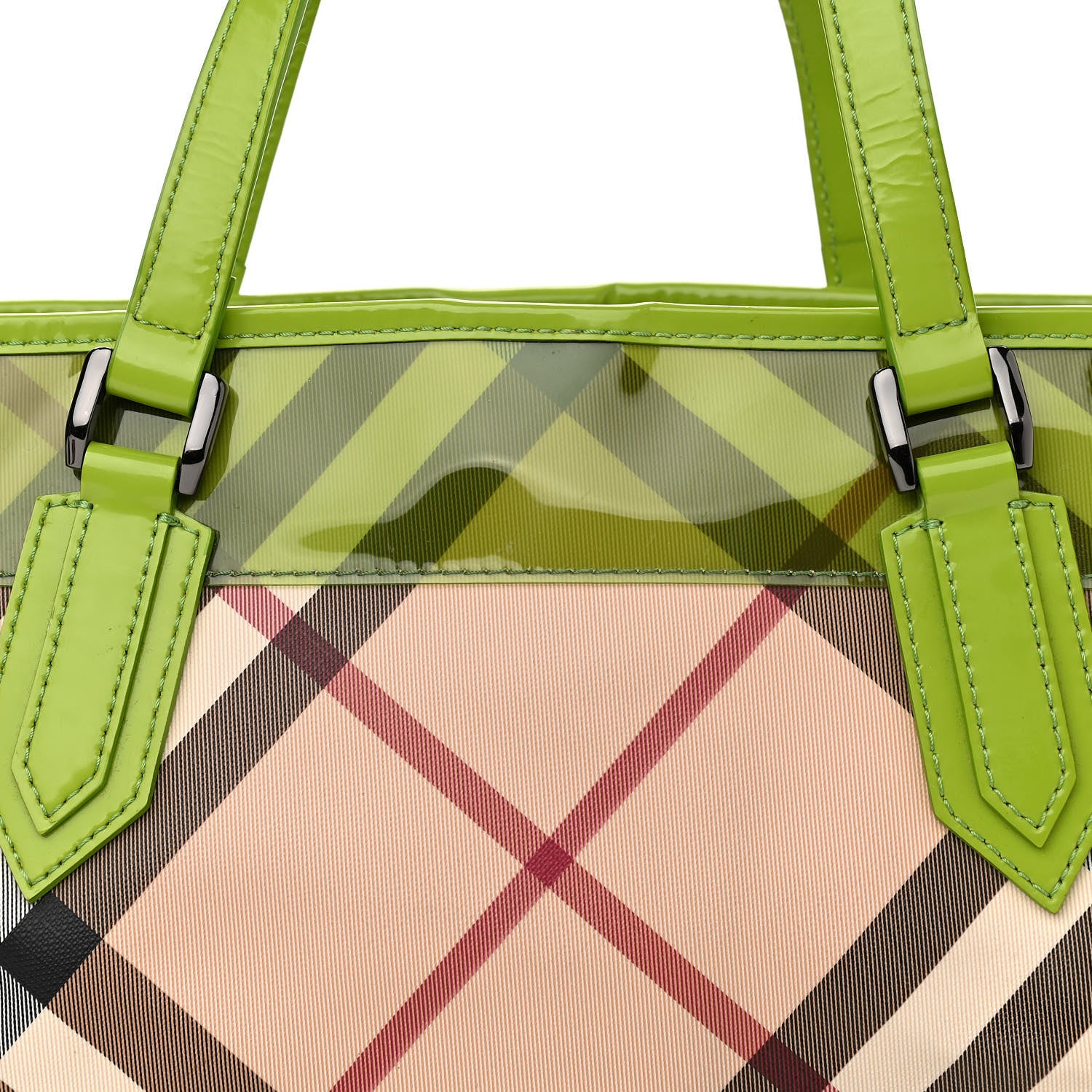 Burberry Nova Check PVC Tote Green 9 of 16