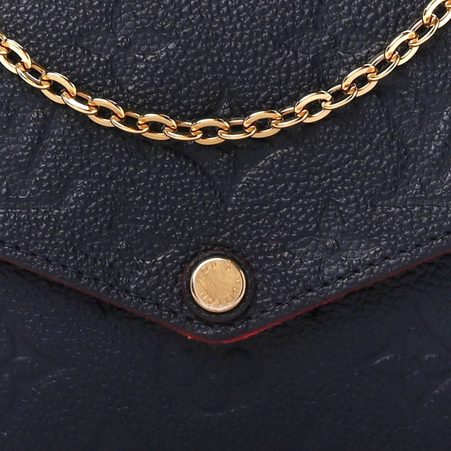 Louis Vuitton Empreinte Pochette Felicie Chain Wallet Marine Rouge 14 of 17