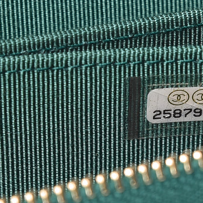 Chanel Metallic Caviar Quilted Zip Coin Purse Green 7 of 8