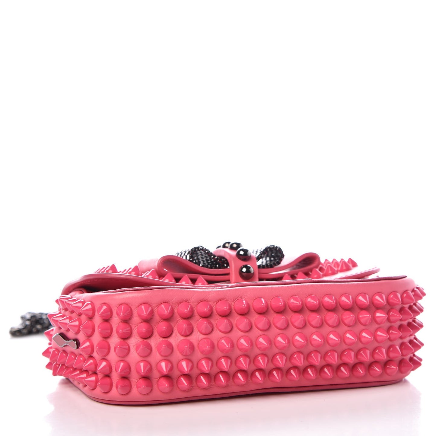 Calfskin Spiked Sweety Charity Crossbody Bag Pink