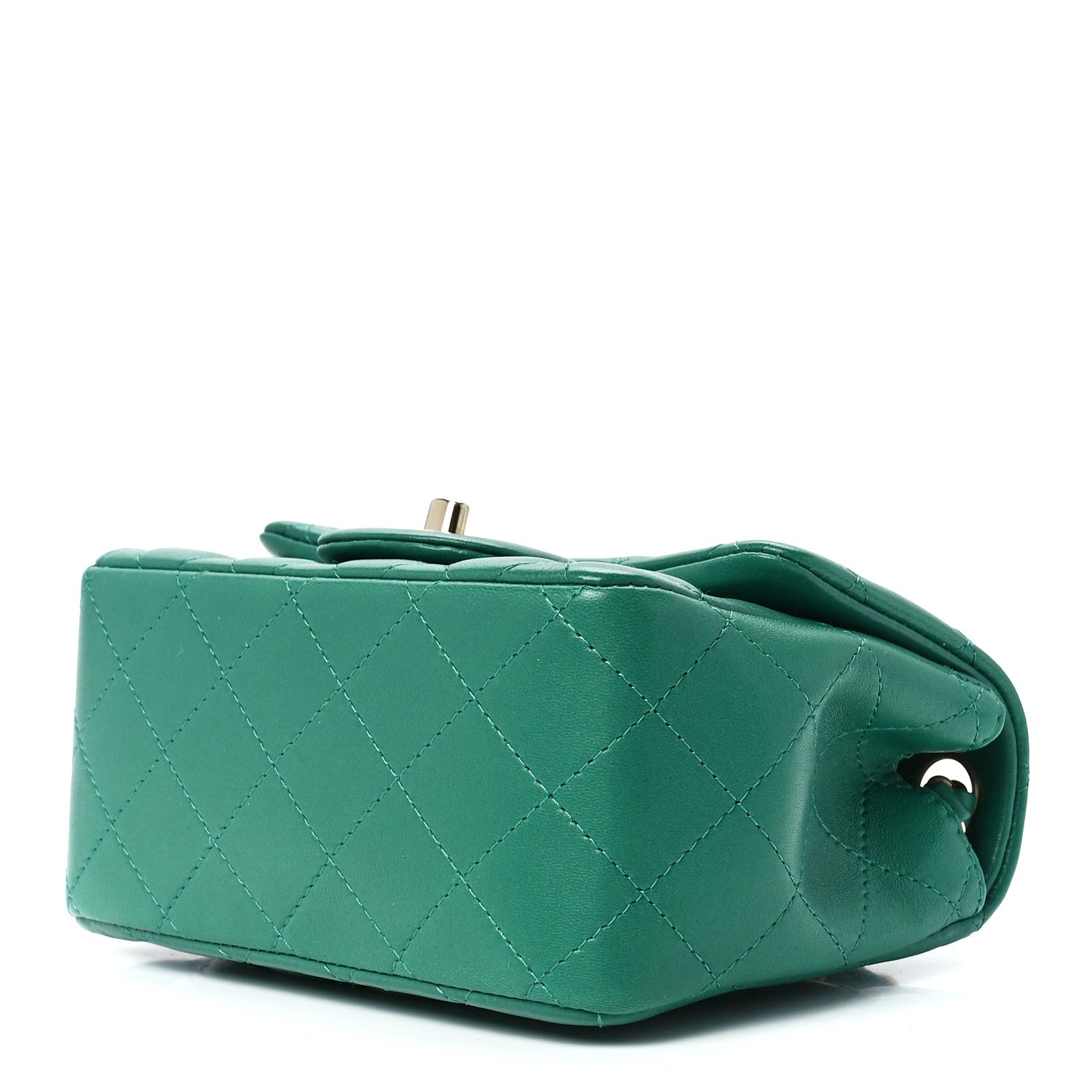 Chanel Lambskin Quilted Mini Square Flap Green 9 of 11