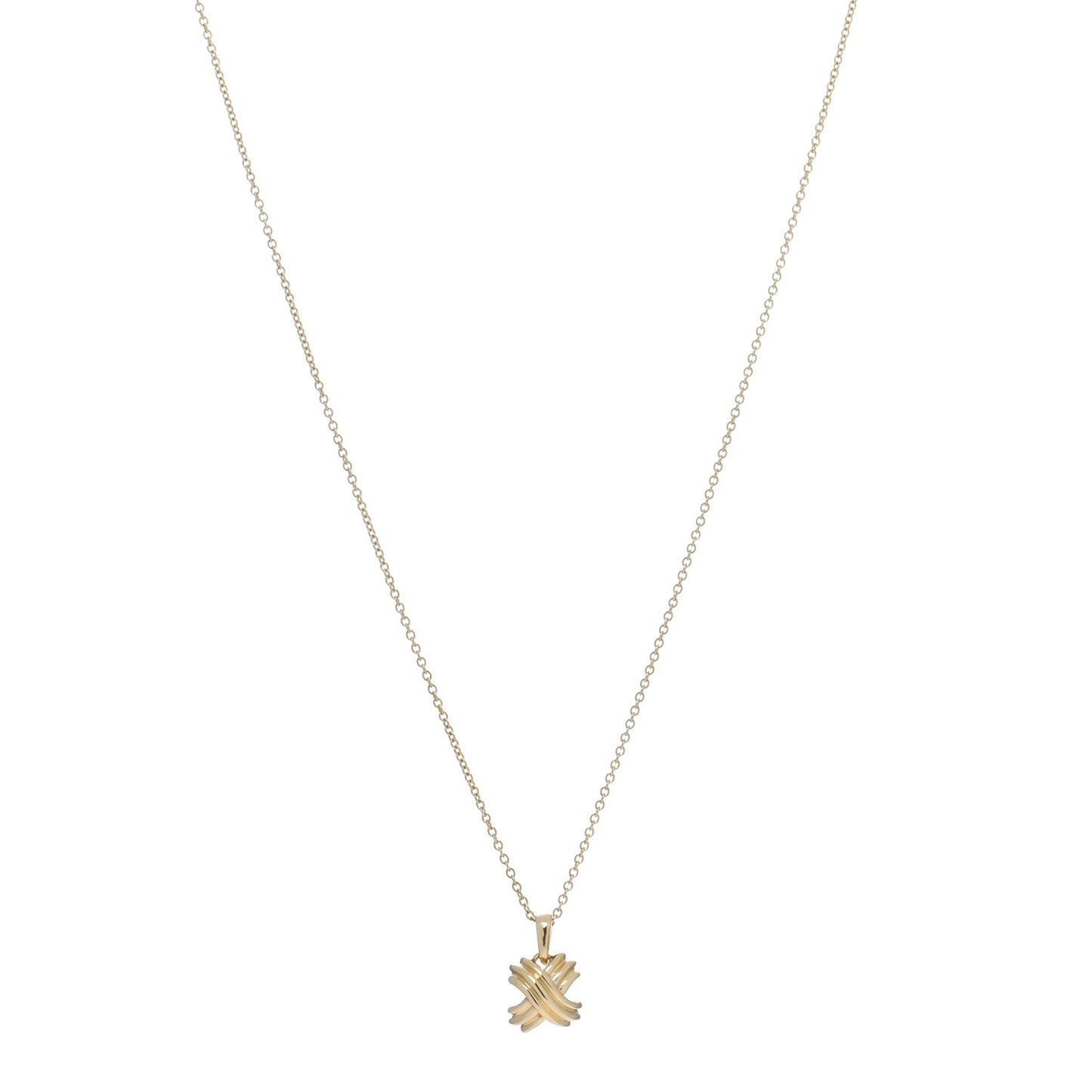 18K Yellow Gold Mini Signature X Pendant Necklace
