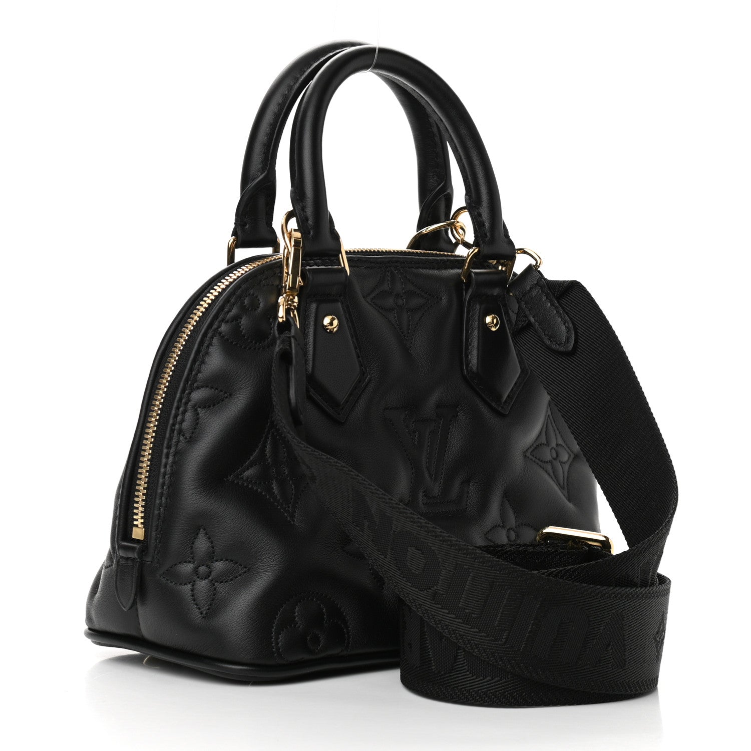 Louis Vuitton Calfskin Bubblegram Alma BB Black 3 of 10
