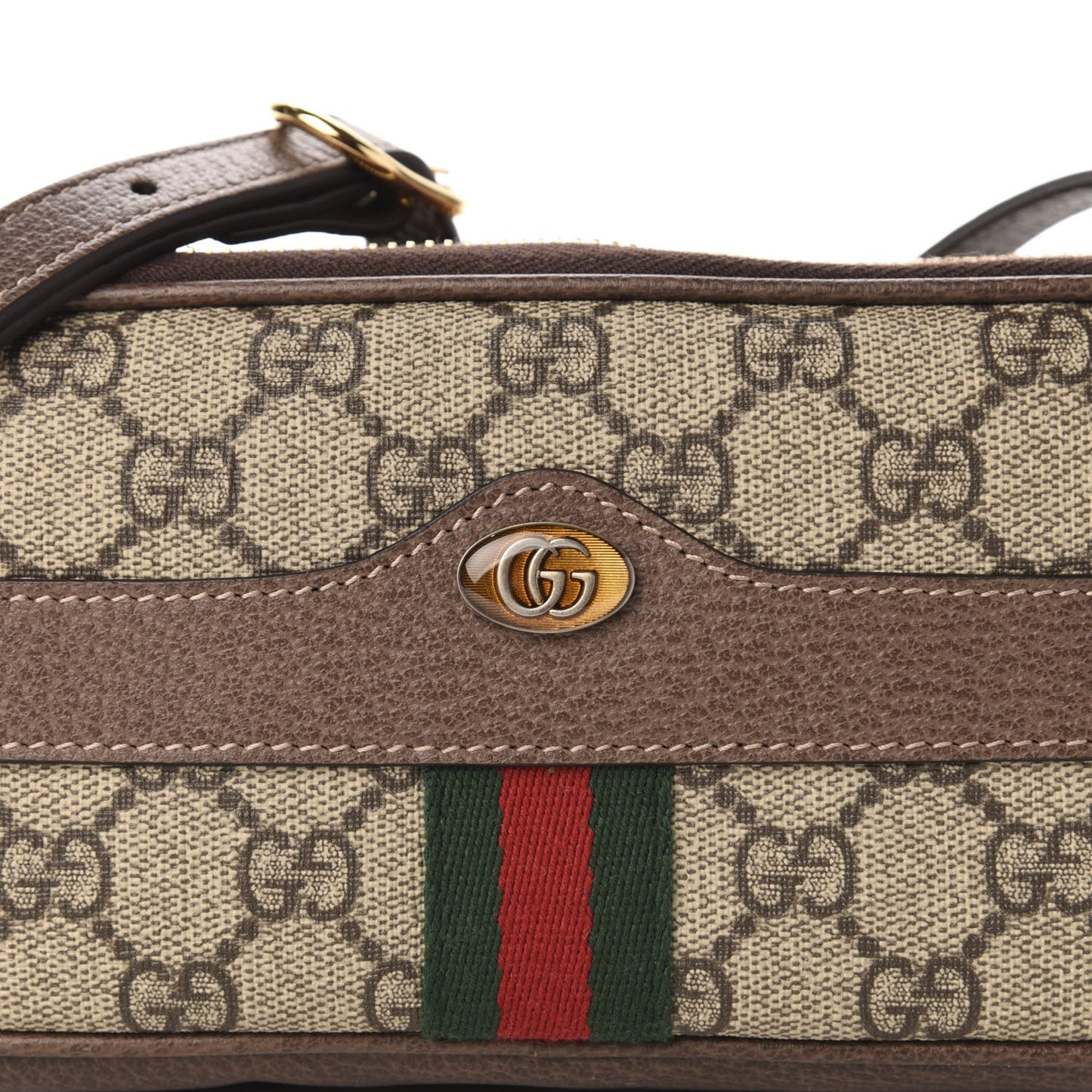 GG Supreme Monogram Web Mini Ophidia GG Bag Brown