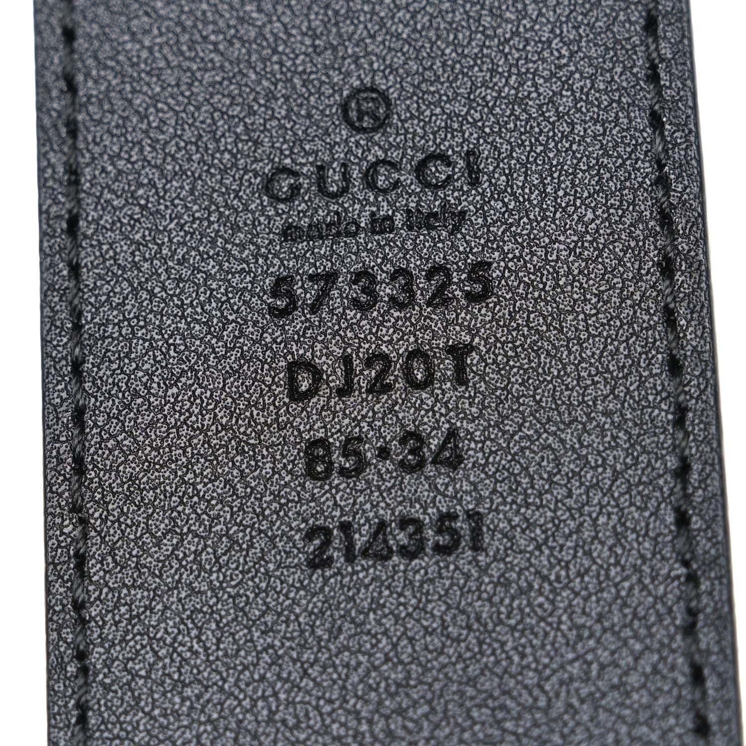 Gucci Textured Dollar Calfskin 40mm Belt 85 34 Black 5 of 5
