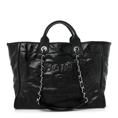 Chanel Glazed Calfskin Medium Deauville Tote Black 1 of 14