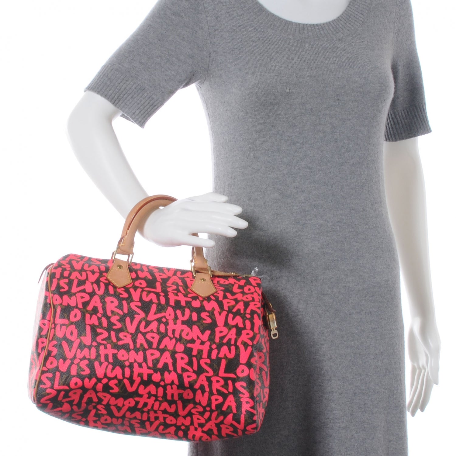 Louis Vuitton Monogram Graffiti Speedy 30 Fuchsia 2 of 7