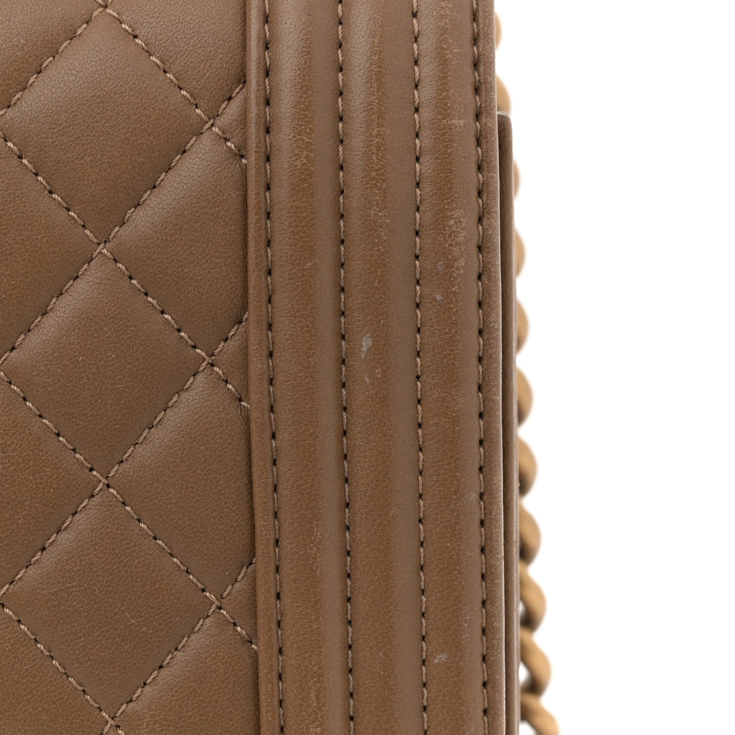 Lambskin Quilted New Medium Boy Flap Dark Beige