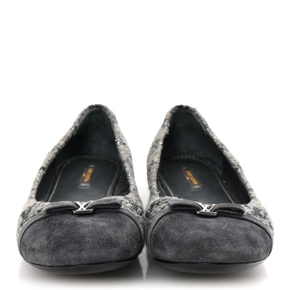 Louis Vuitton Monogram Suede Tweed Ballet Flats 39.5 Grey 3 of 9