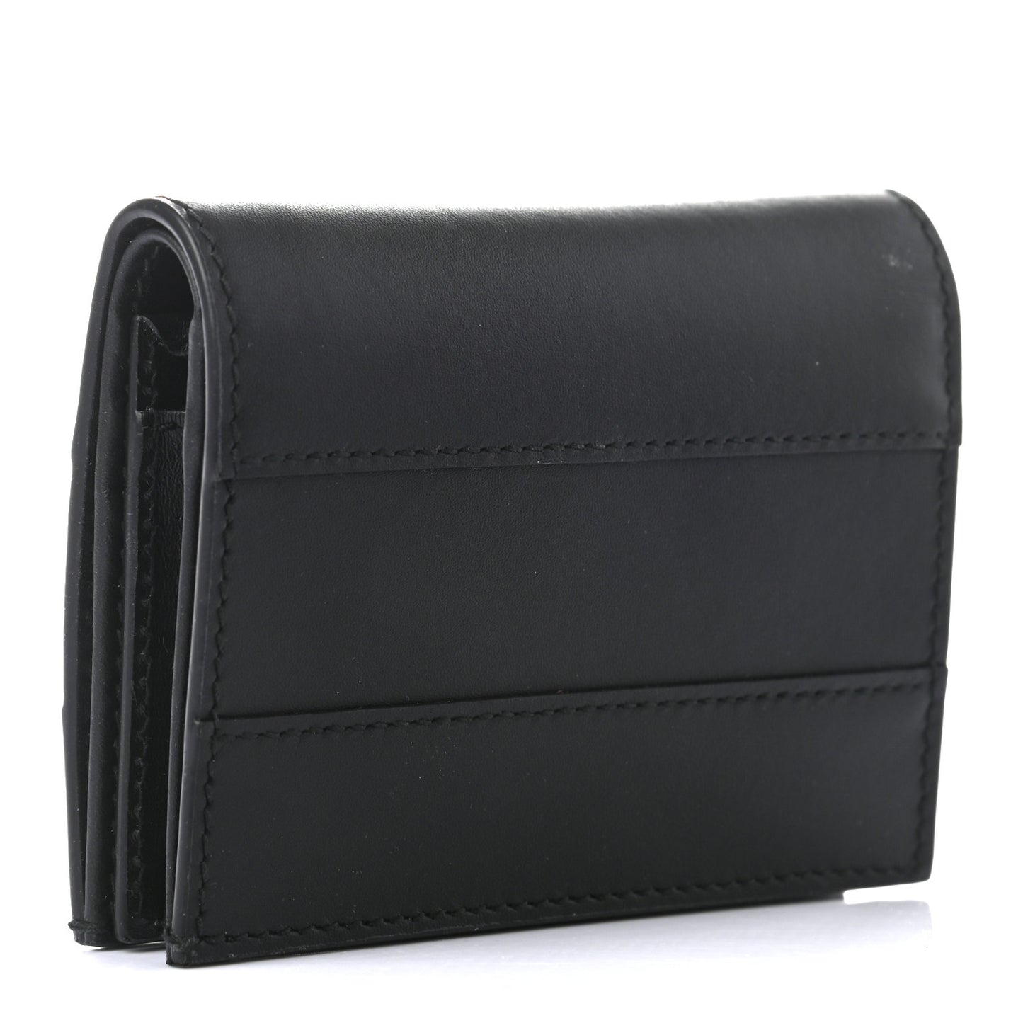 Calfskin Queen Margaret Card Case Wallet Black