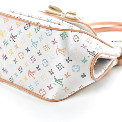 Louis Vuitton Silk Satin Monogram Multicolor Abelia White 8 of 9