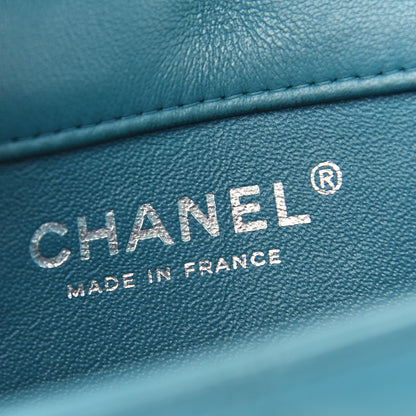Chanel Lambskin Quilted Extra Mini Rectangular Flap Turquoise 5 of 8