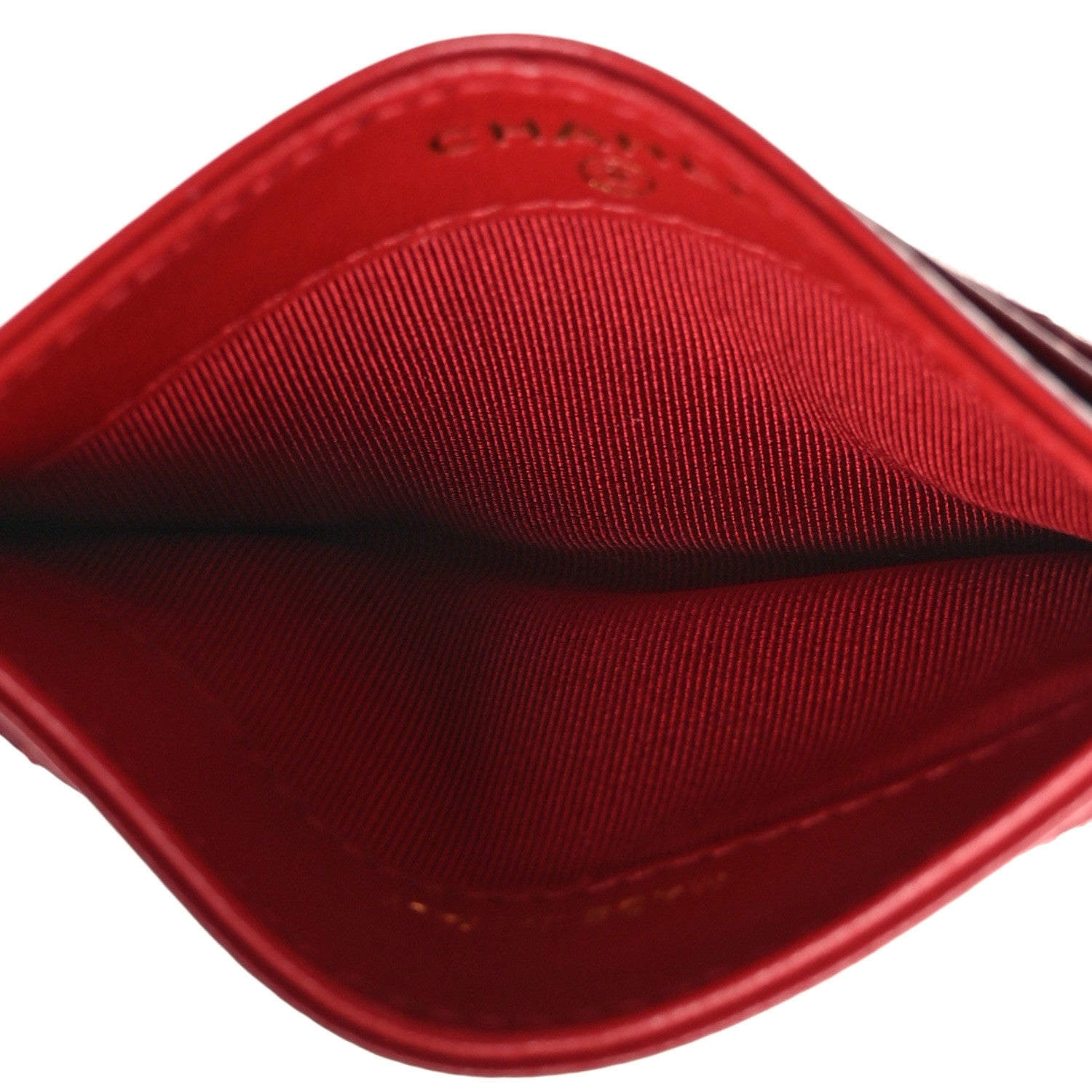 Chanel Lambskin Quilted Card Holder Red 5 of 9