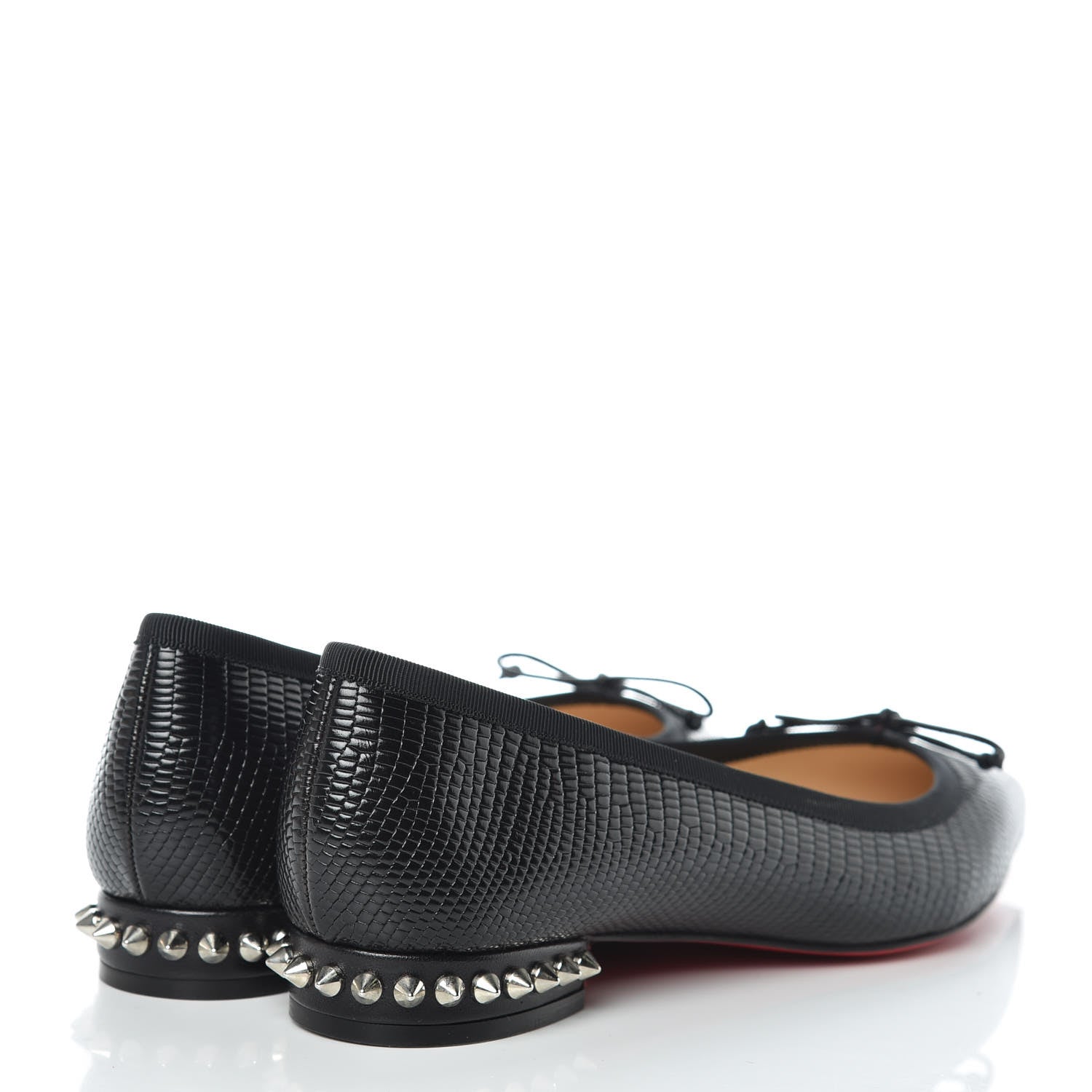 Christian Louboutin Nappa Spiked Hall Flats 36.5 Black 4 of 8