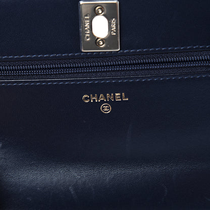 Chanel Lambskin Quilted Trendy CC Wallet On Chain WOC Navy 5 of 17