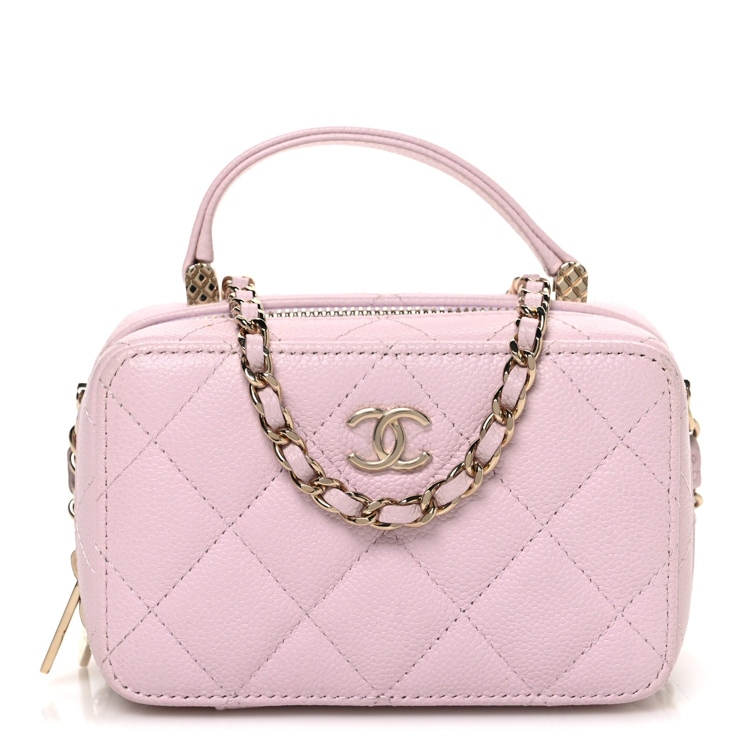 Chanel Caviar Quilted Top Handle Vanity Case Pink 1 of 11