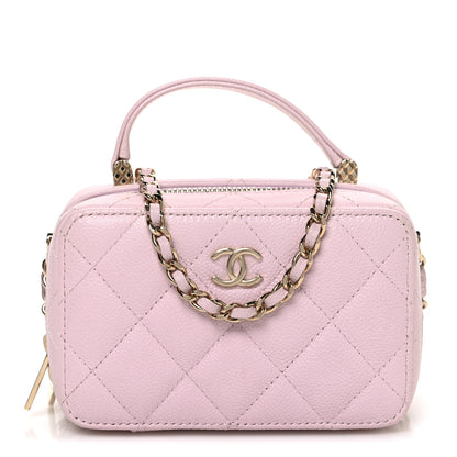 Chanel Caviar Quilted Top Handle Vanity Case Pink 1 of 11