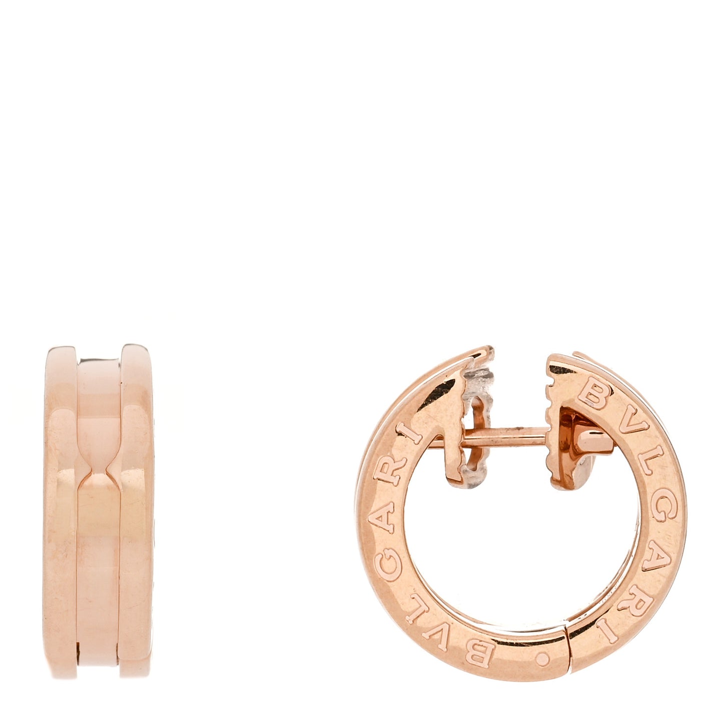 18K Rose Gold Small B.Zero1 Hoop Earrings