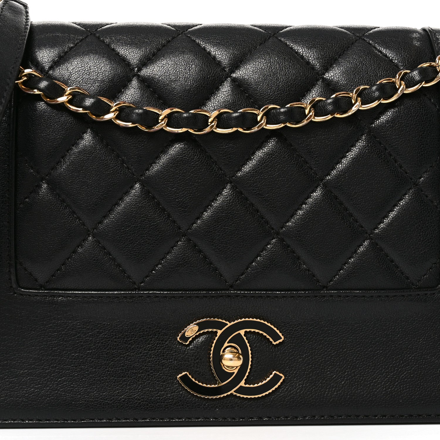 Chanel Sheepskin Quilted Vintage Mademoiselle Flap Black 8 of 11