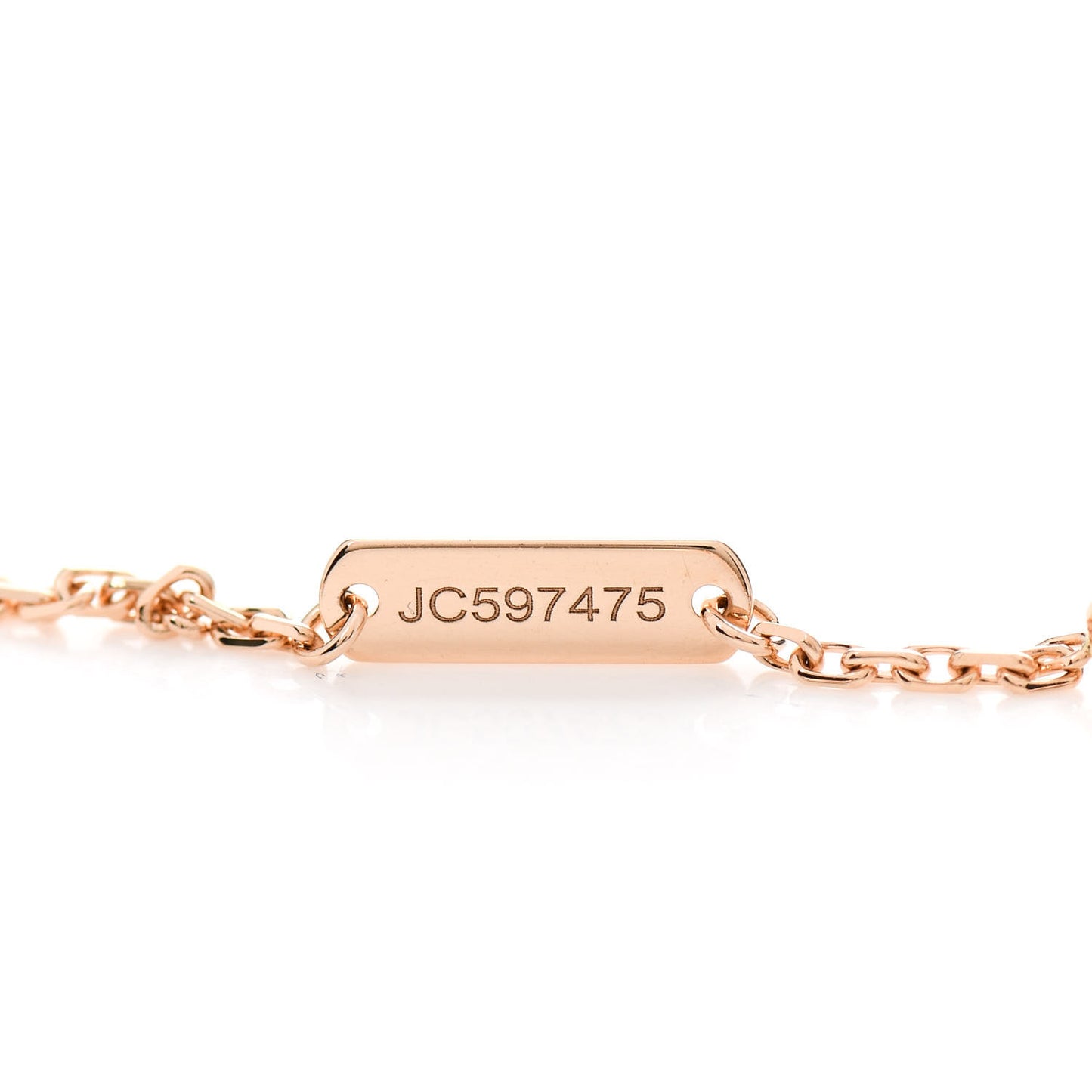18K Rose Gold Diamond Rhodonite Vintage Alhambra Pendant Necklace