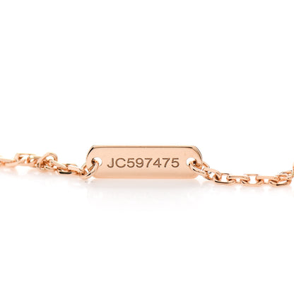 Van Cleef & Arpels 18K Rose Gold Diamond Rhodonite Vintage Alhambra Pendant Necklace 4 of 5