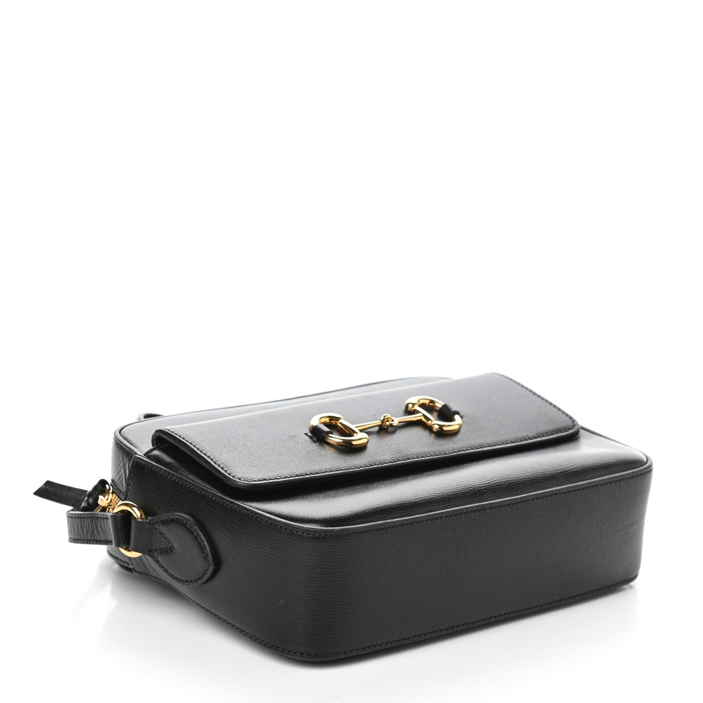 Textured Calfskin Small Horsebit 1955 Shoulder Bag Black