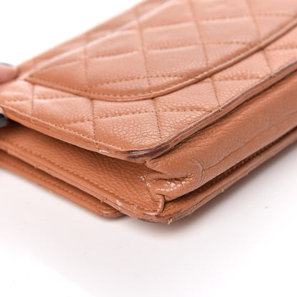 Chanel Caviar Quilted Wallet On Chain WOC Tan 13 of 23