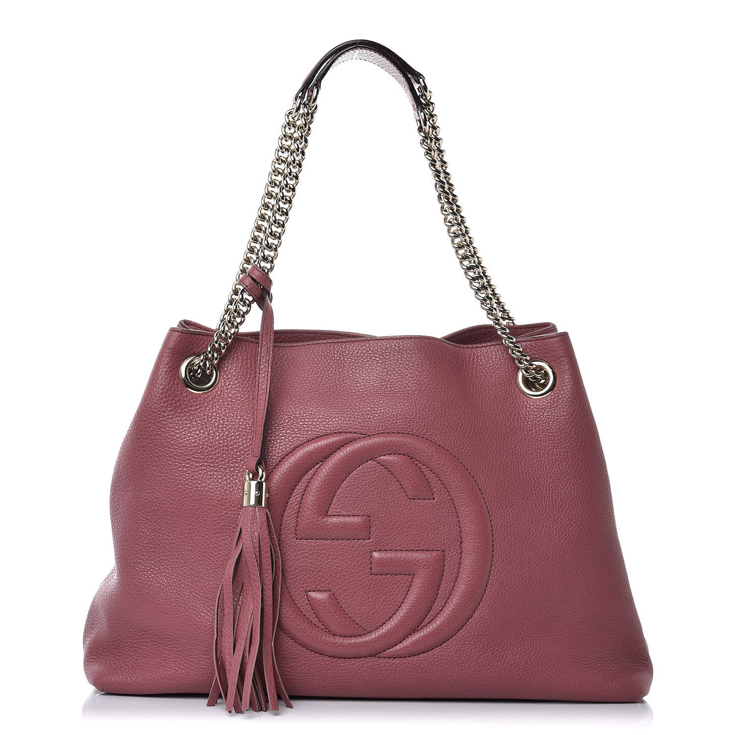 Pebbled Calfskin Medium Soho Chain Shoulder Bag Peonia Flower