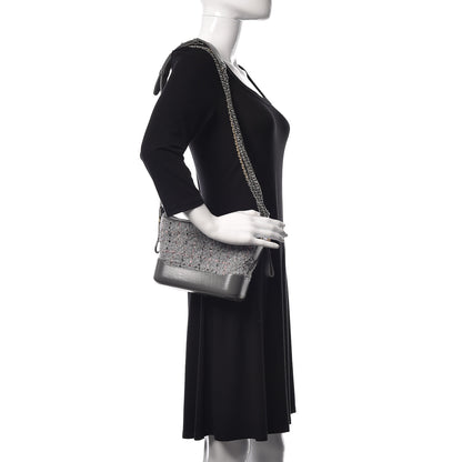 Chanel Tweed Calfskin Quilted Small Gabrielle Hobo Grey 2 of 10