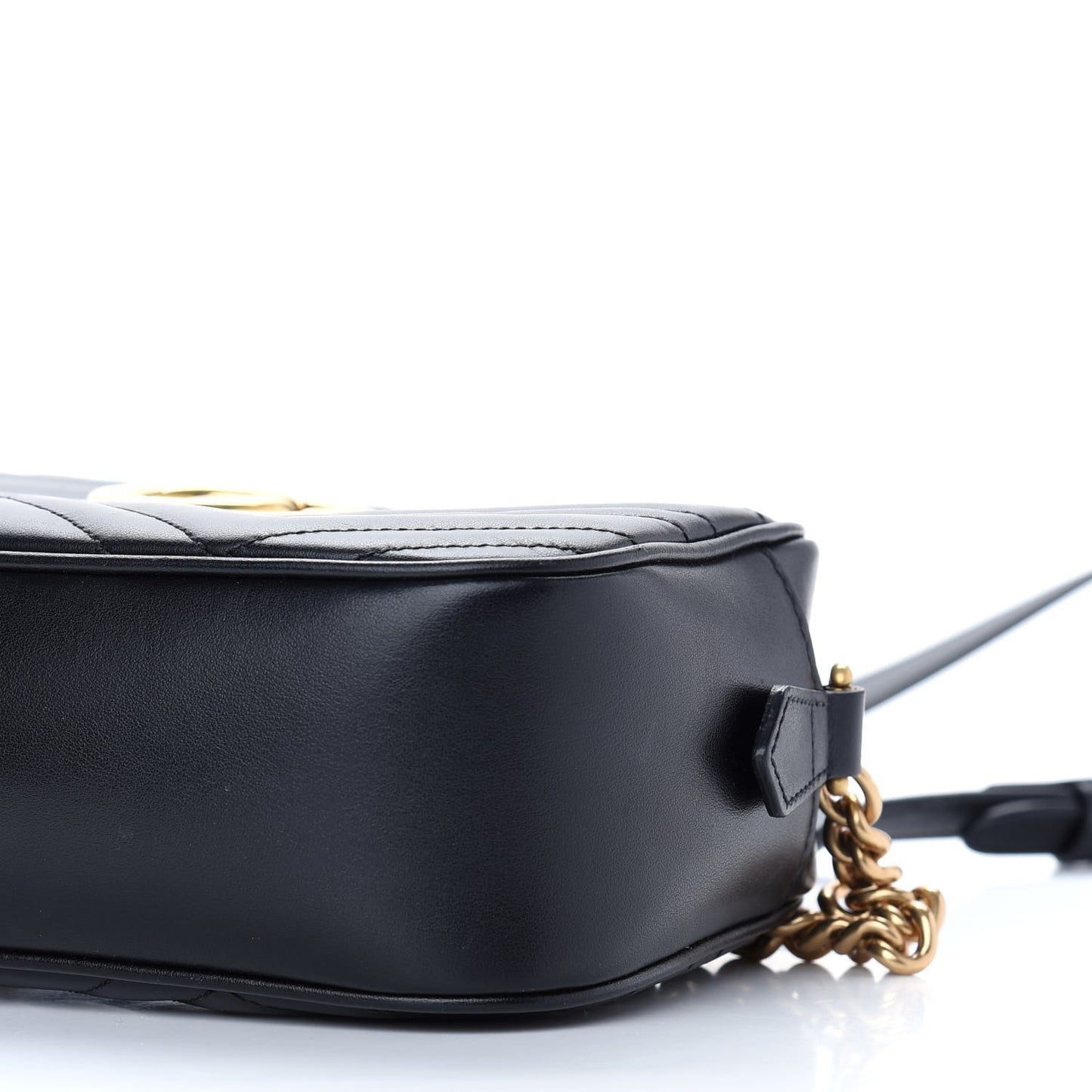 Calfskin Matelasse Small GG Marmont Chain Shoulder Bag Black
