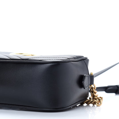 Gucci Calfskin Matelasse Small GG Marmont Chain Shoulder Bag Black 9 of 9