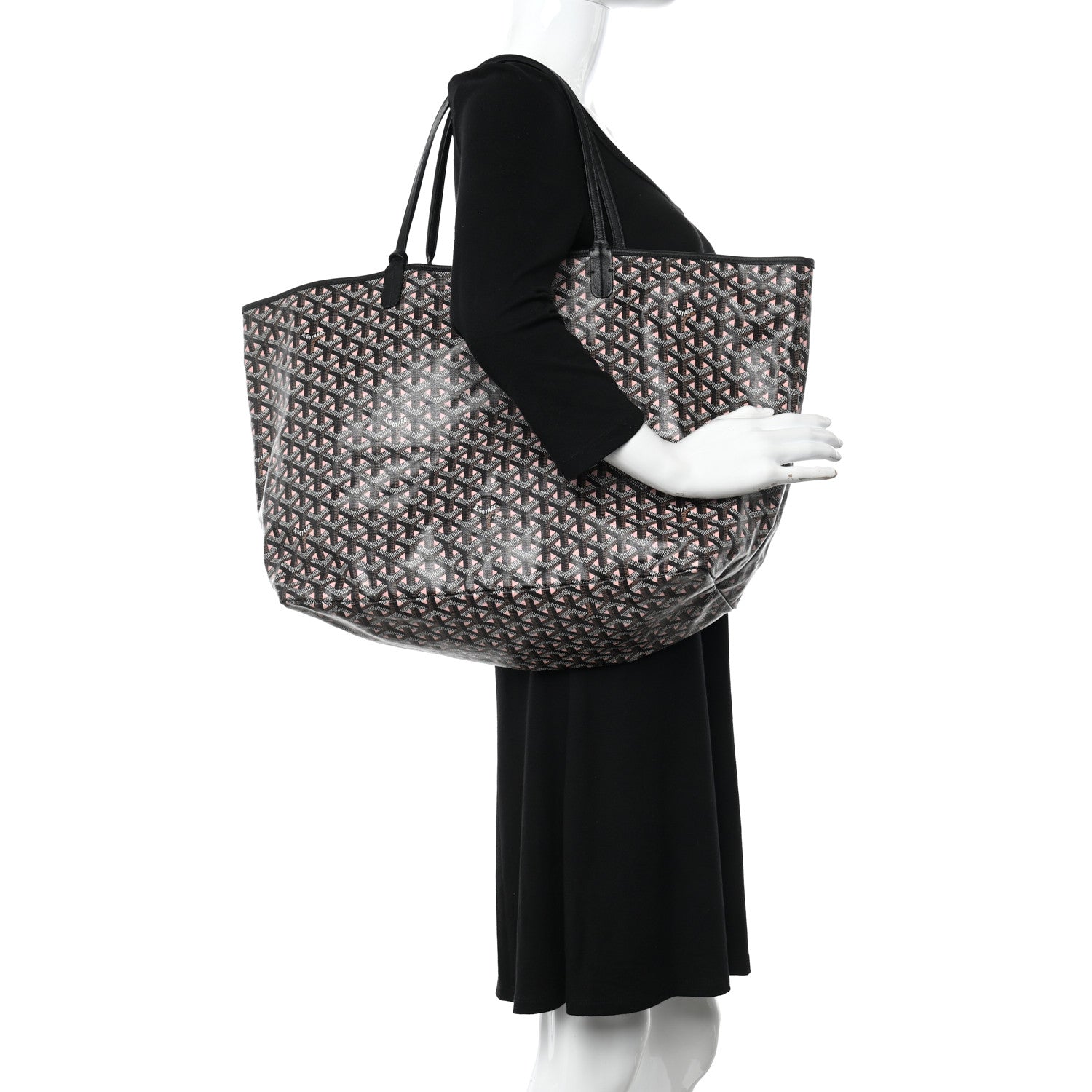 Goyard Goyardine Saint Louis Claire Voie GM Black Pink 2 of 14