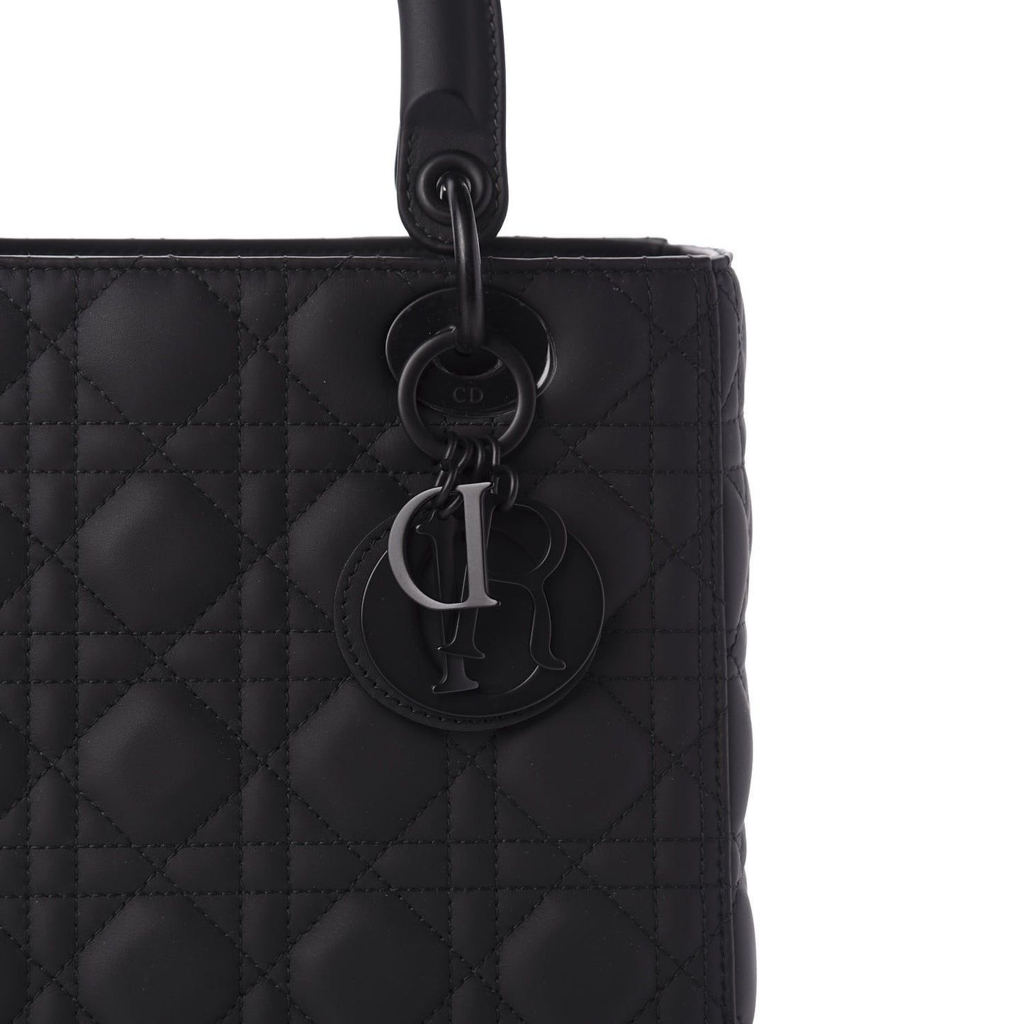 Ultra Matte Calfskin Cannage Medium Lady Dior Black