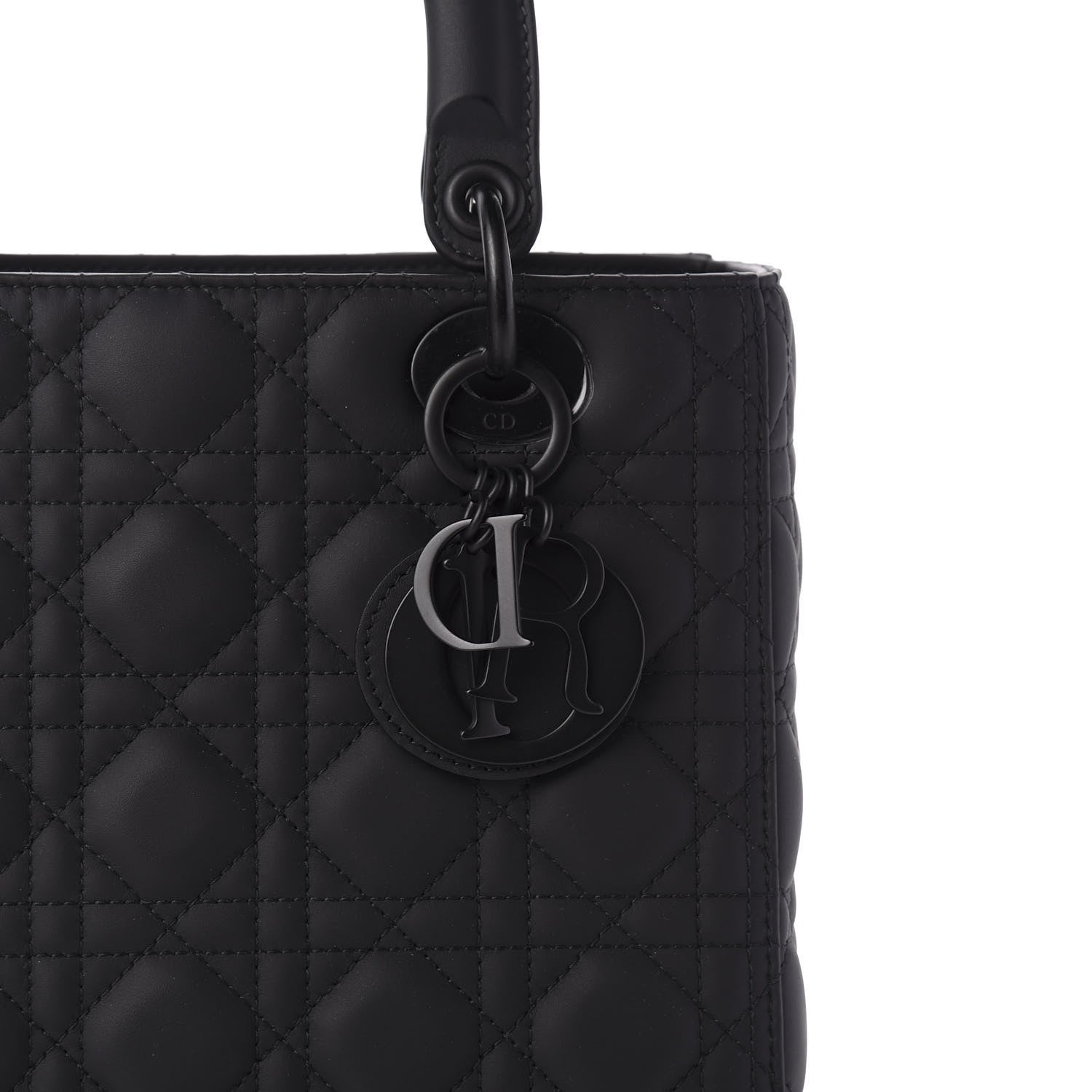 Christian Dior Ultra Matte Calfskin Cannage Medium Lady Dior Black 10 of 10