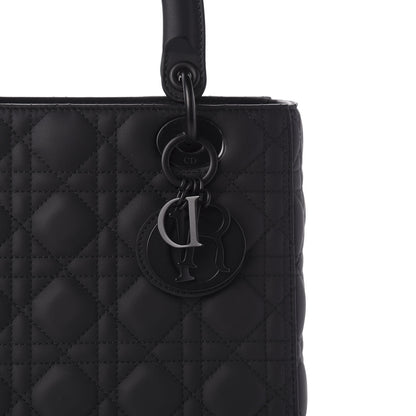 Christian Dior Ultra Matte Calfskin Cannage Medium Lady Dior Black 10 of 10