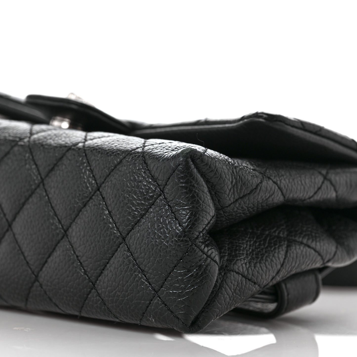 Grained Calfskin Quilted 2.55 Reissue Flap Belt Bag Clutch Black