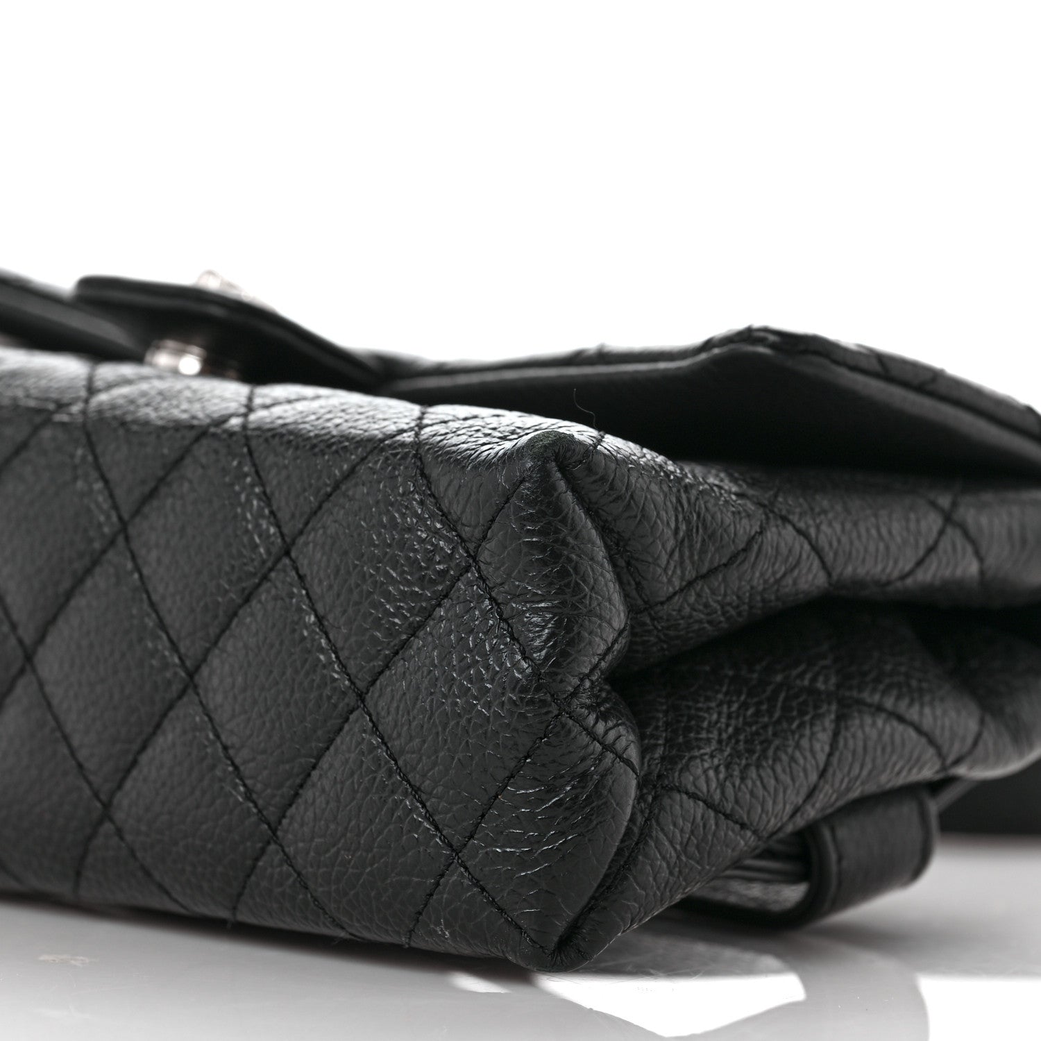 Chanel Grained Calfskin Quilted 2.55 Reissue Flap Belt Bag Clutch Black 9 of 9