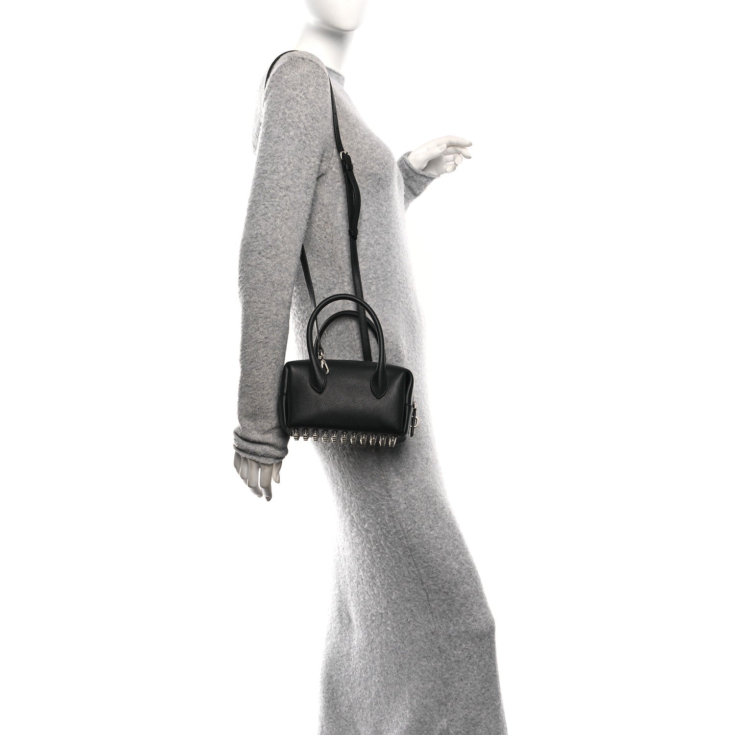 Alexander Wang Calfskin Small Roux Top Handle Bag Black 2 of 10