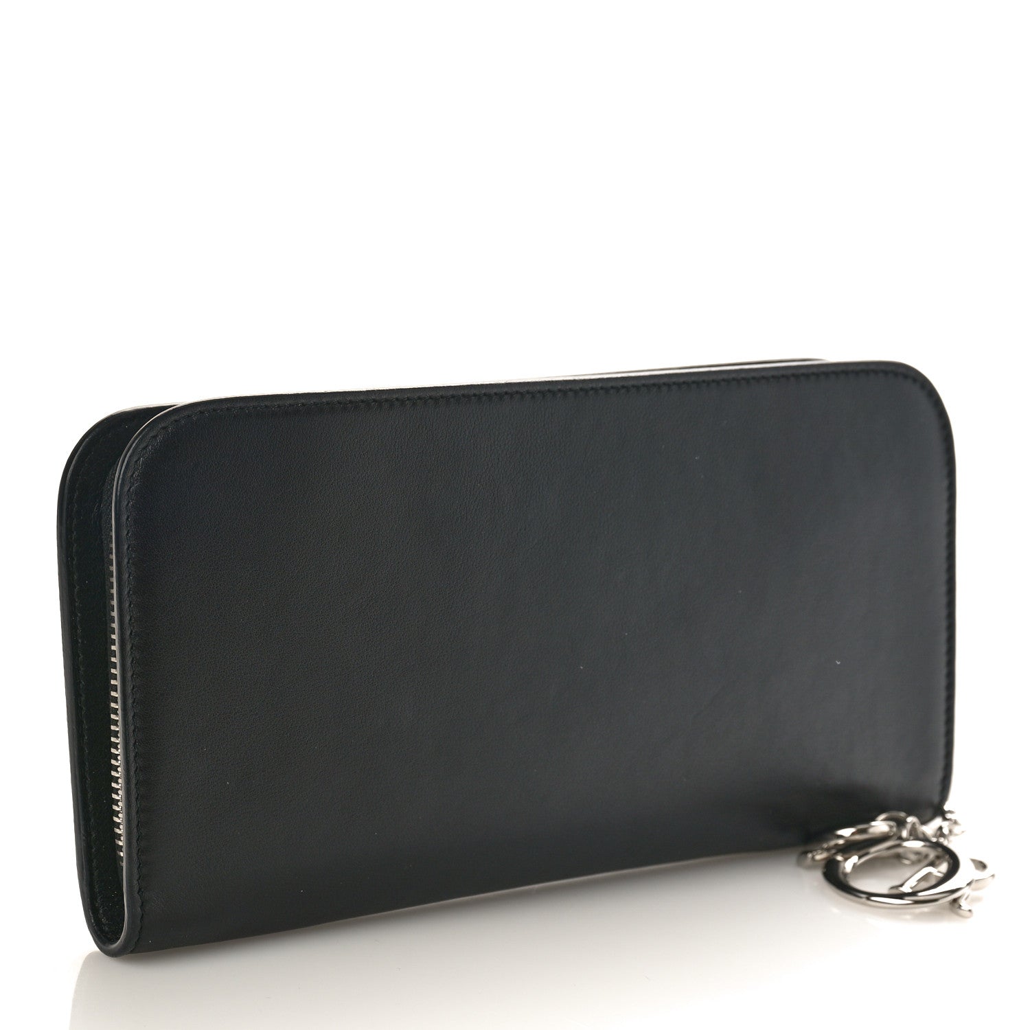 Christian Dior Calfskin Paradise Diorissimo Voyageur Wallet Black 3 of 8