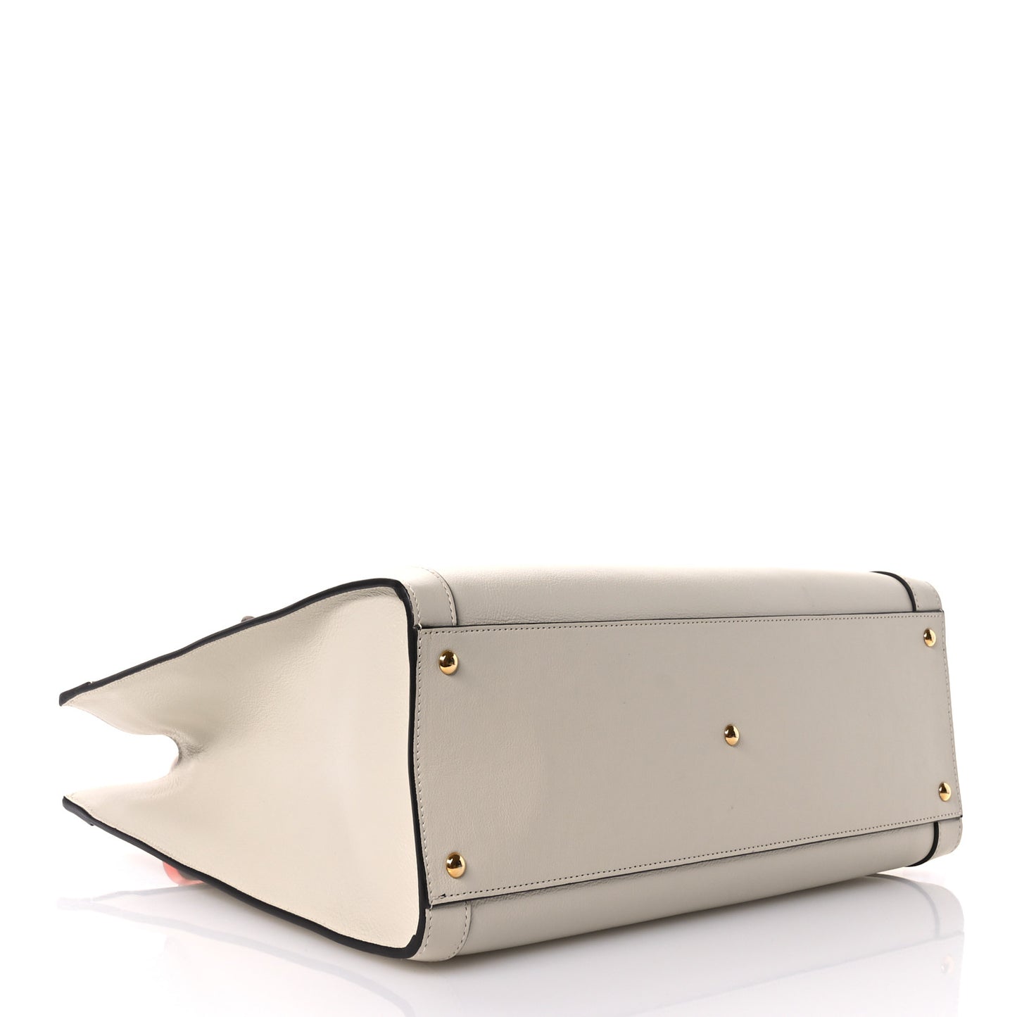 Wonka Grain Calfskin Medium Diana Tote Bag Mystic White Orange Fluo