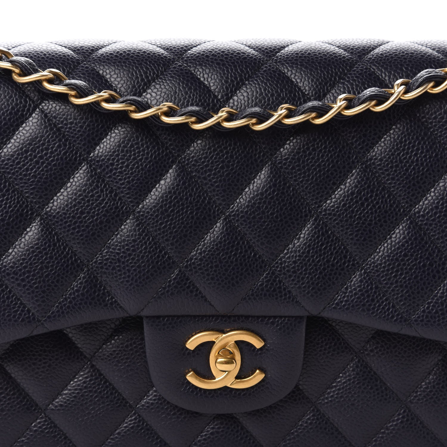 Chanel Caviar Quilted Jumbo Double Flap Navy Blue 10 of 10