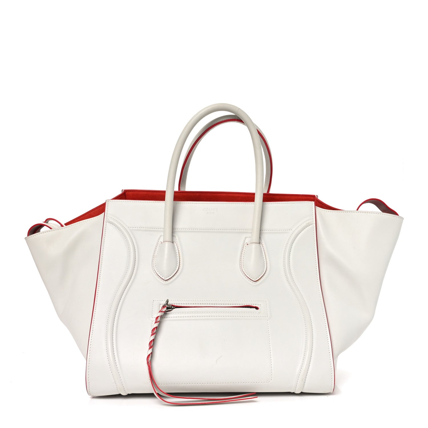 Celine Smooth Calfskin Medium Phantom Luggage White 1 of 10