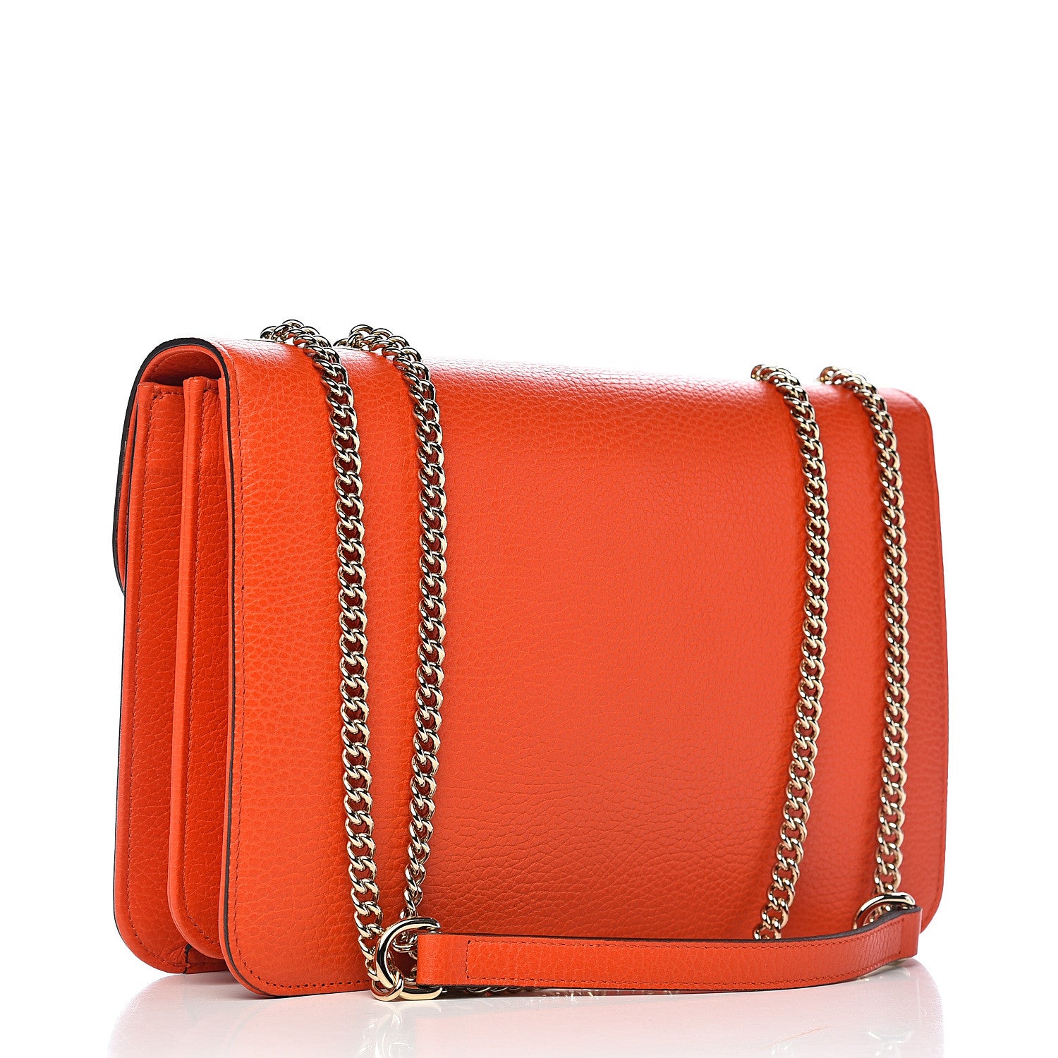 Gucci Dollar Calfskin Interlocking G Shoulder Bag Sun Orange 3 of 10